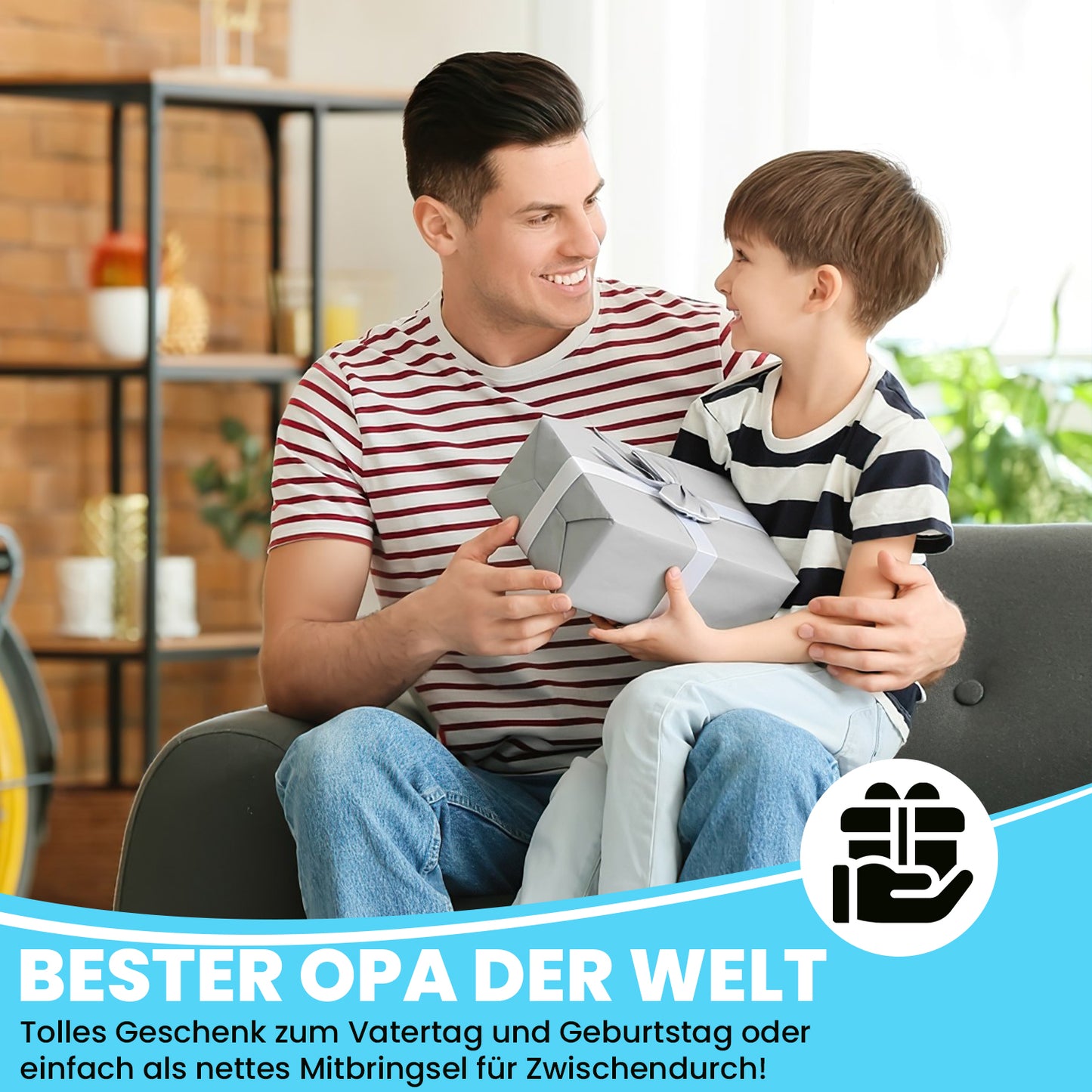 Schneidebrett inklusive Messer mit Gravur “Bester Opa der Welt"