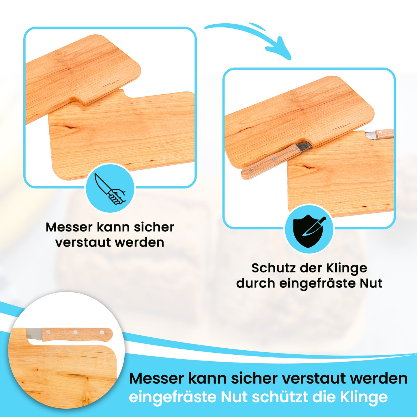 Schneidebrett inklusive Messer mit Gravur “Bester Opa der Welt"