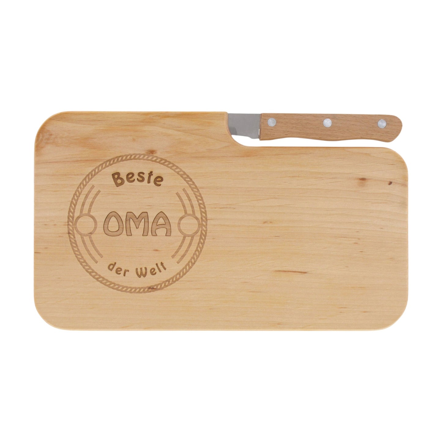 Messerbrett mit Gravur Beste Oma der Welt, Geschenk Frauen, Schneidbrett Holz, Geschenkidee für Oma, Brotzeitbrett mit Messer, Jausenbrett