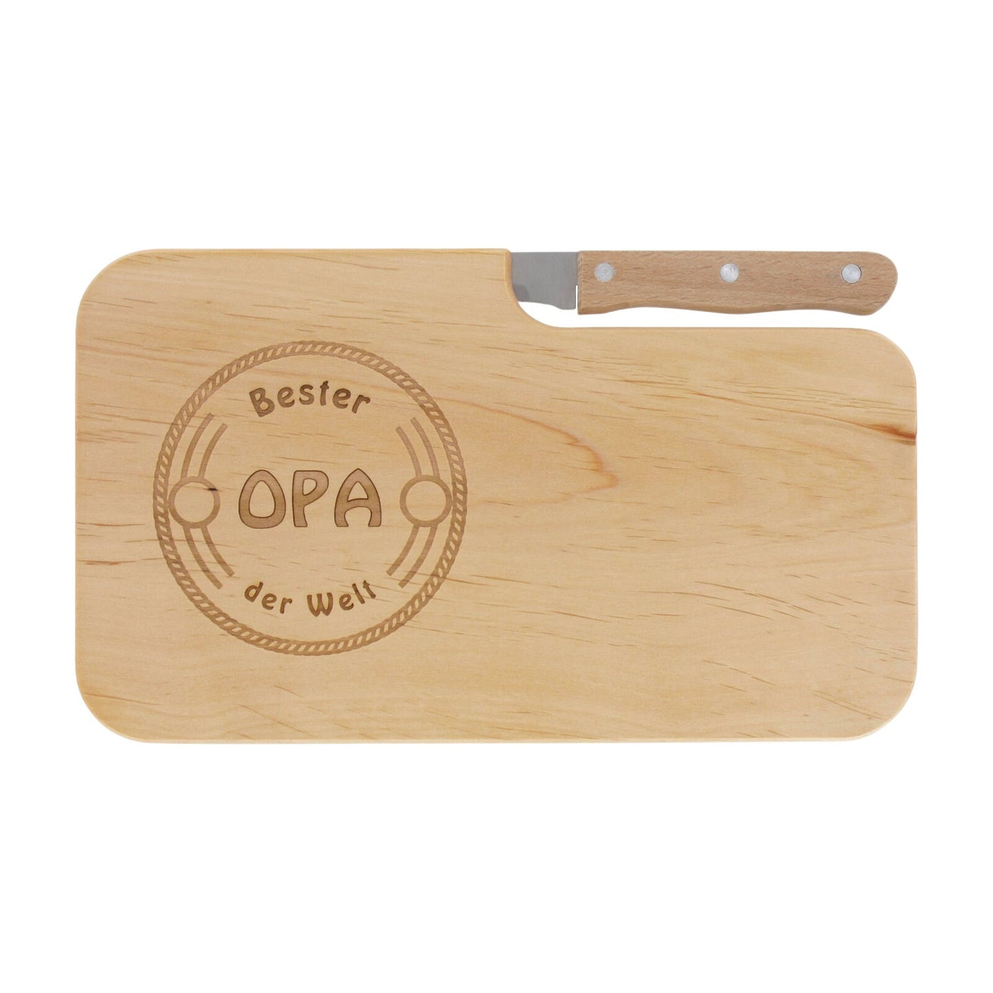 Schneidebrett inklusive Messer mit Gravur “Bester Opa der Welt"
