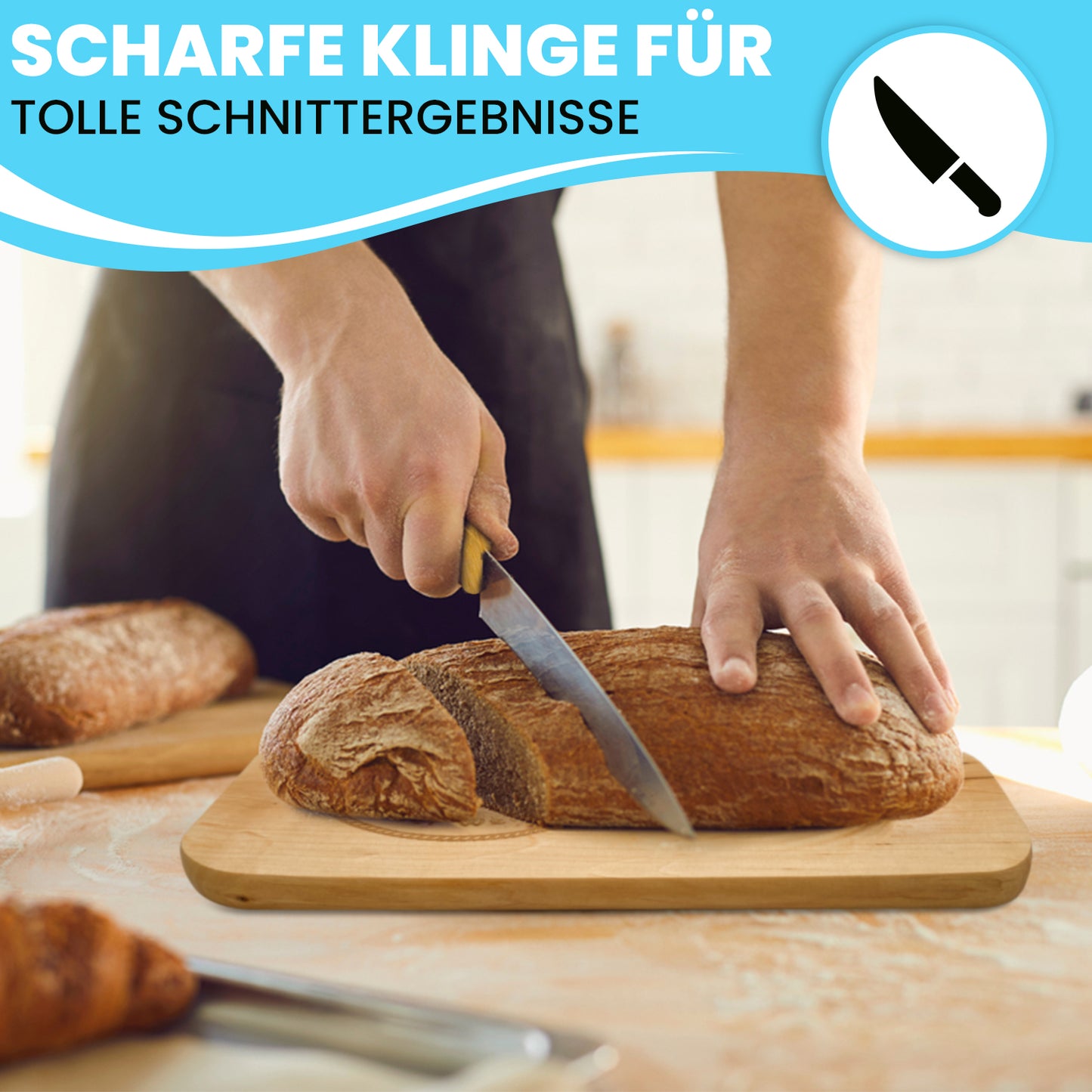 Schneidebrett inklusive Messer mit Gravur “Bester Opa der Welt"