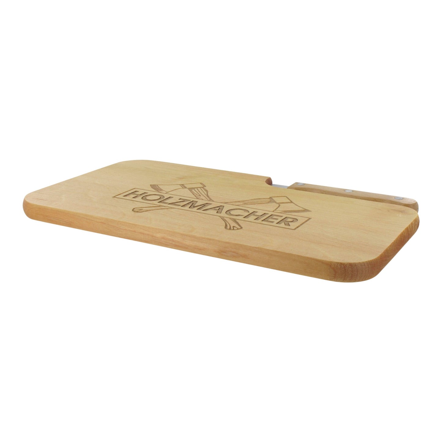 Messerbrett mit Gravur Holzmacher, Geschenk Männer, Schneidbrett Holz, Geschenkidee für Holzfäller, Brotzeitbrett mit Messer, Jausenbrett