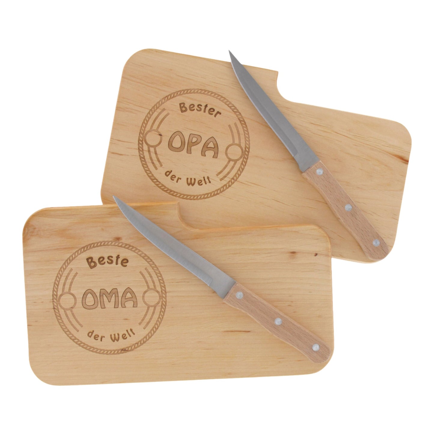 Schneidebrett inklusive Messer mit Gravur “Bester Opa der Welt"