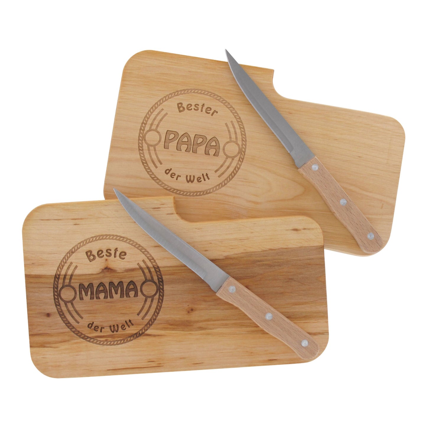 Brotzeitbrett Holz mit Gravur “Bester Papa der Welt ” - Schneidebrett Frühstücksbrettchen Jausenbrett - Geschenke für Papa, Männer, Vatertag